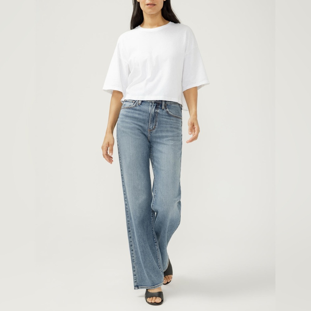 Silver Jeans Co Highly Desirable High Rise Trouser Leg Jeans, Sz 18
